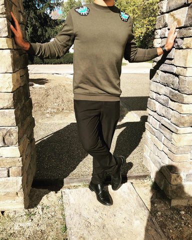 Swords/Heart double-patch Crew Neck