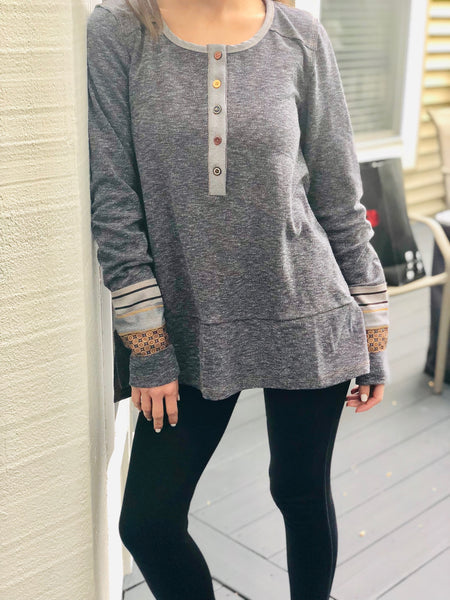 Long Sleeve Loose-fit Fabric Pattern