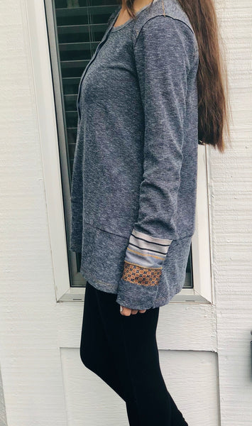 Long Sleeve Loose-fit Fabric Pattern