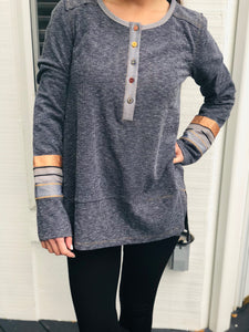 Long Sleeve Loose-fit Fabric Pattern