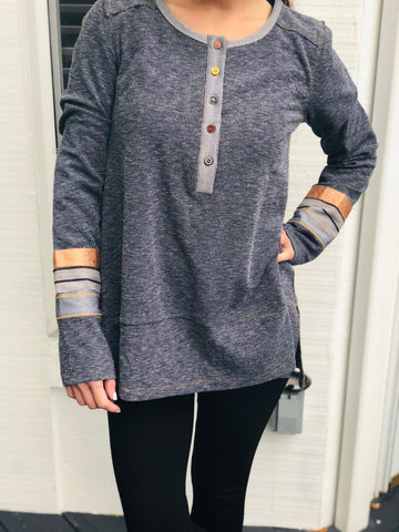 Long Sleeve Loose-fit Fabric Pattern