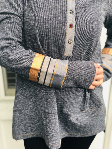 Long Sleeve Loose-fit Fabric Pattern